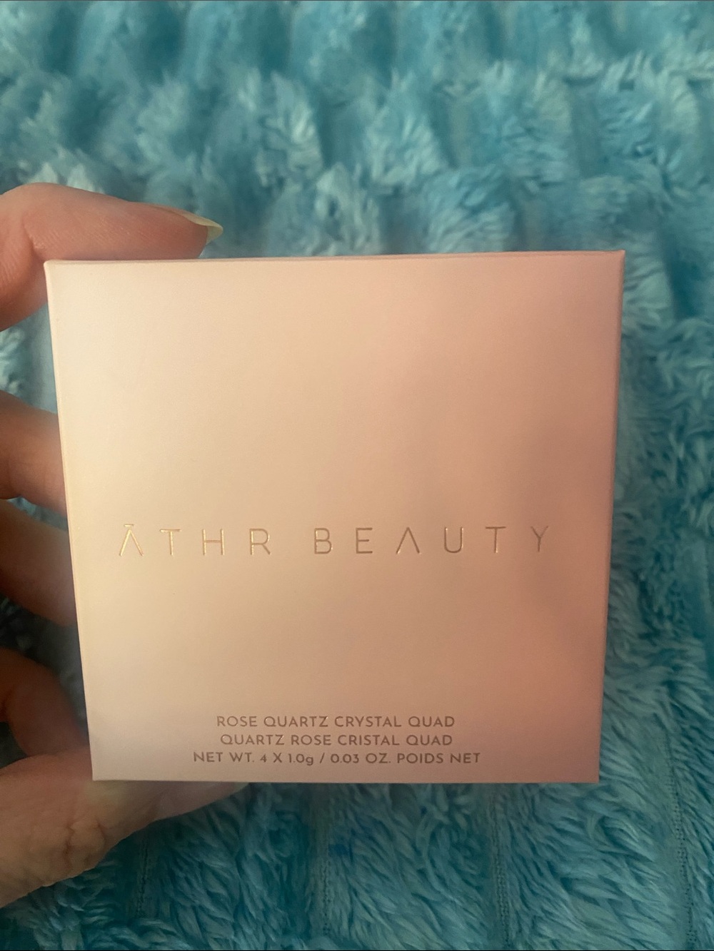 NIB ATHR Beauty Rose Quartz Crystal Eyeshadow Quad Palette Clean Vegan